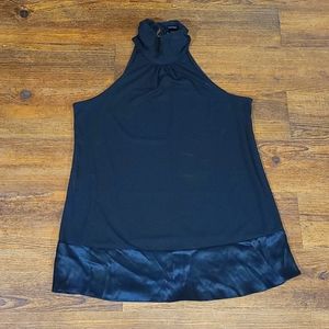 INC Black Sleeveless top with Silk trim